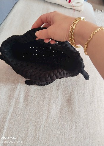 Siyah Örgü Kadın Çanta - Görsel 3