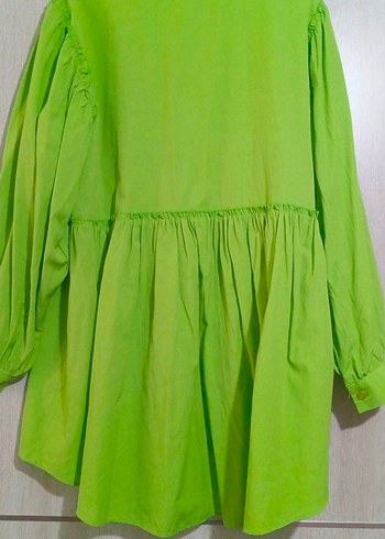 Düğmeli Yeşil Keten görünümlü - Görsel 2