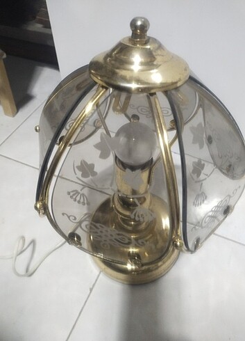  Beden Cam dilimli basmalı abajur 