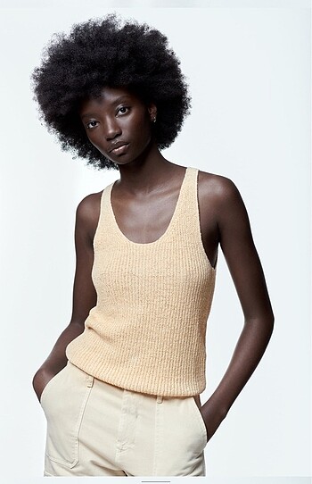 Zara bisiklet yaka top
