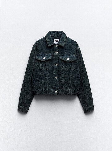 Zara havlu dokulu denim ceket