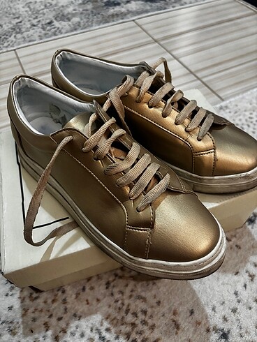Bambi Gold Sneaker Spor Ayakkabi