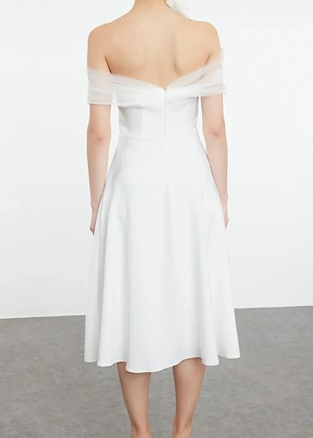 TRENDYOL BEYAZ MİDİ ŞIK ABİYE  - Görsel 2