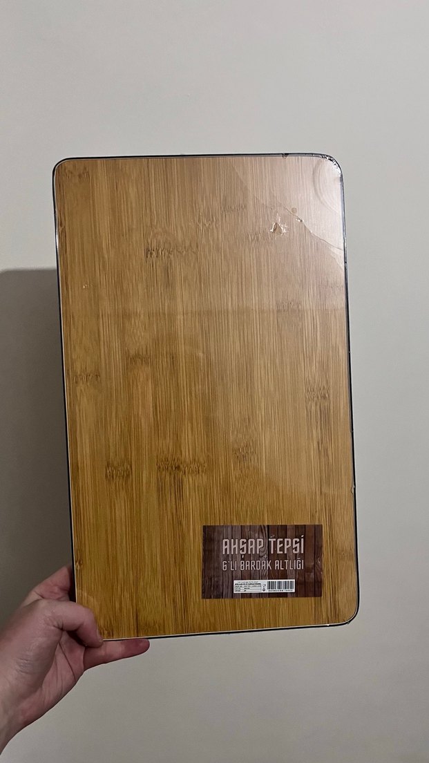 Ahşap Bardak Altlığı Tepsi Seti - Görsel 3