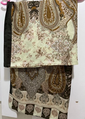 Kadınlar için Altın Renkli İpek Görünümlü Şal - Görsel 12