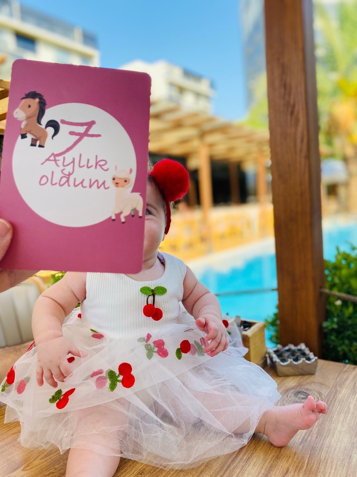 Pembe Kiraz Desenli Bebek Elbisesi - Görsel 2