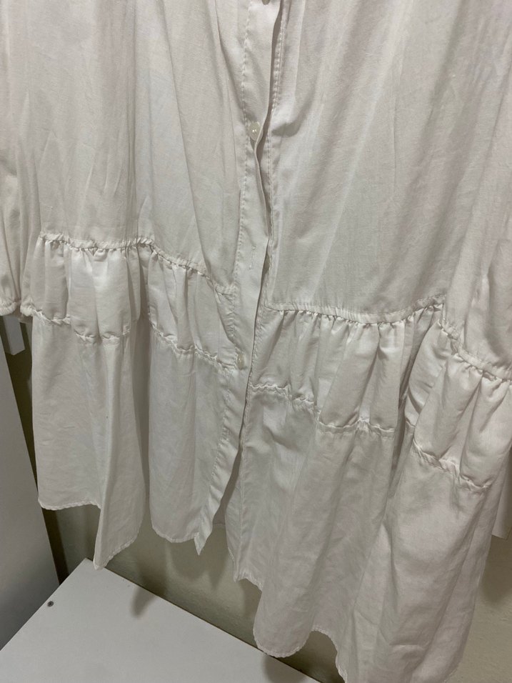 Düğmeli Beyaz  Kadın Gömlek - Görsel 2