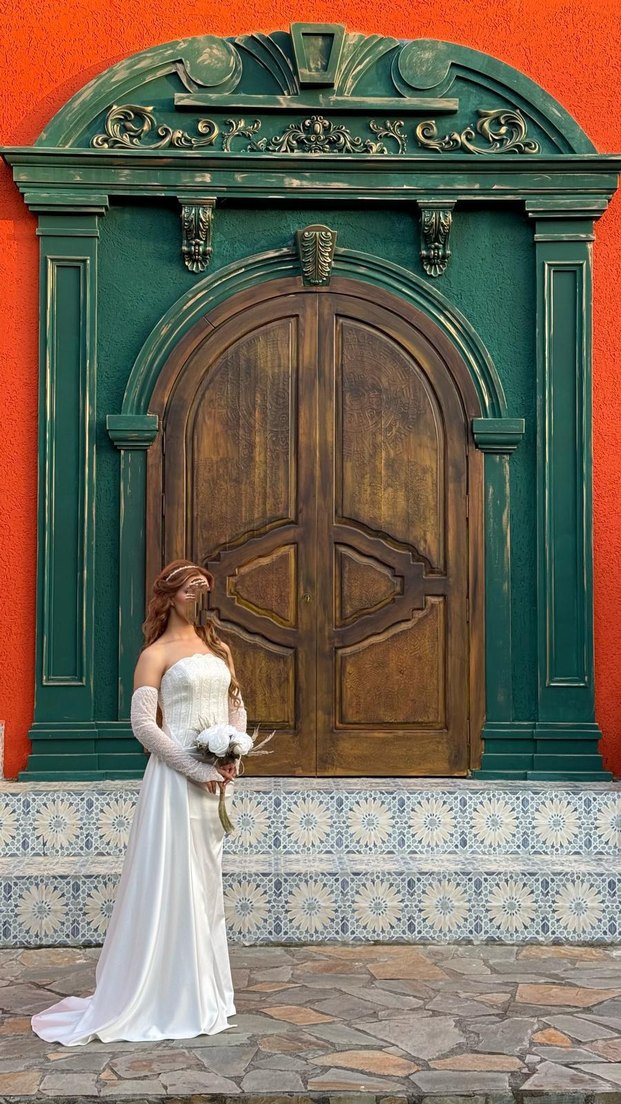 Bohem Beyaz Uzun Kollu A Kesim Gelinlik - Görsel 4