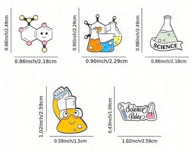  Kimya Bilim Deney Tüpü Rozet Broş ???? 1 ad