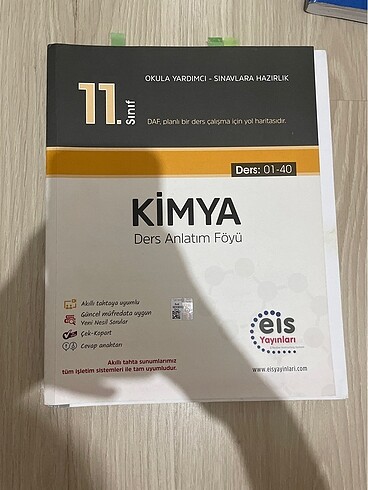 EİS YAYINLARI 11.SINIF KİMYA DERS ANLATIM FÖYÜ