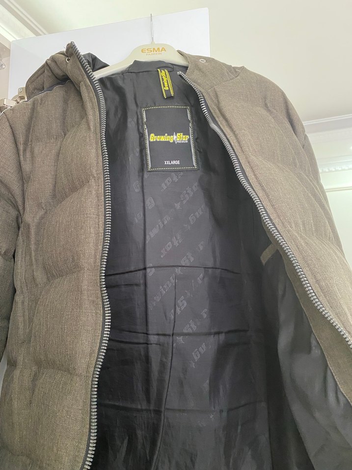 Erkek yeşil Fermuarlı Kaban - Görsel 4