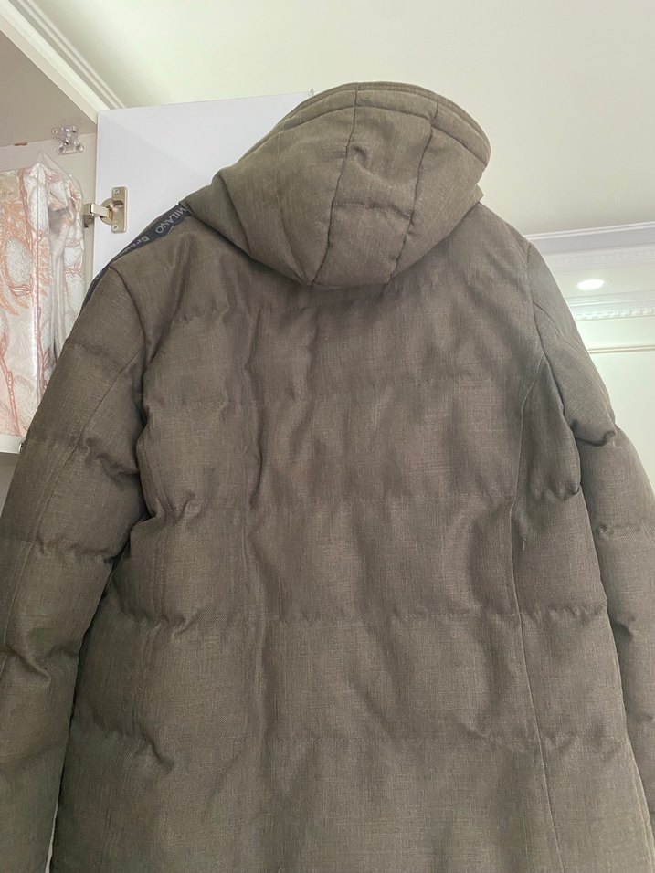 Erkek yeşil Fermuarlı Kaban - Görsel 5