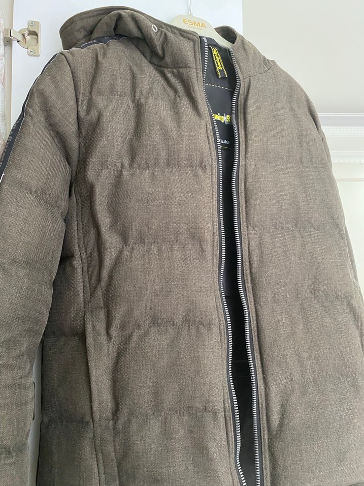 Erkek yeşil Fermuarlı Kaban - Görsel 2