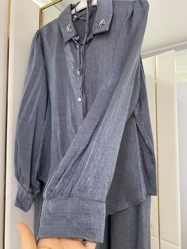 Gri simli takım - Görsel 2