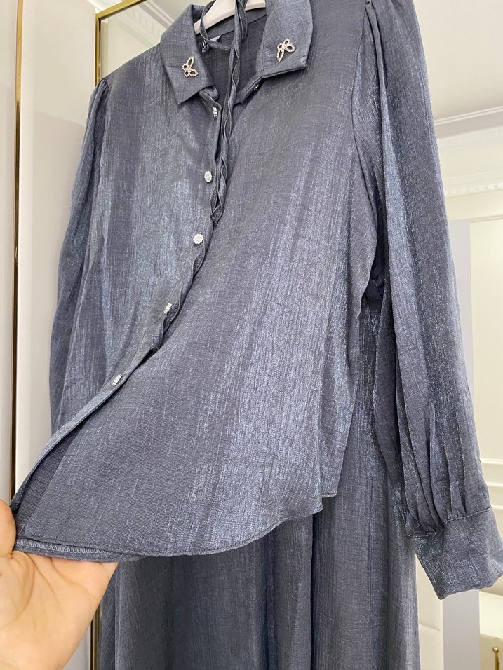 Gri simli takım - Görsel 4