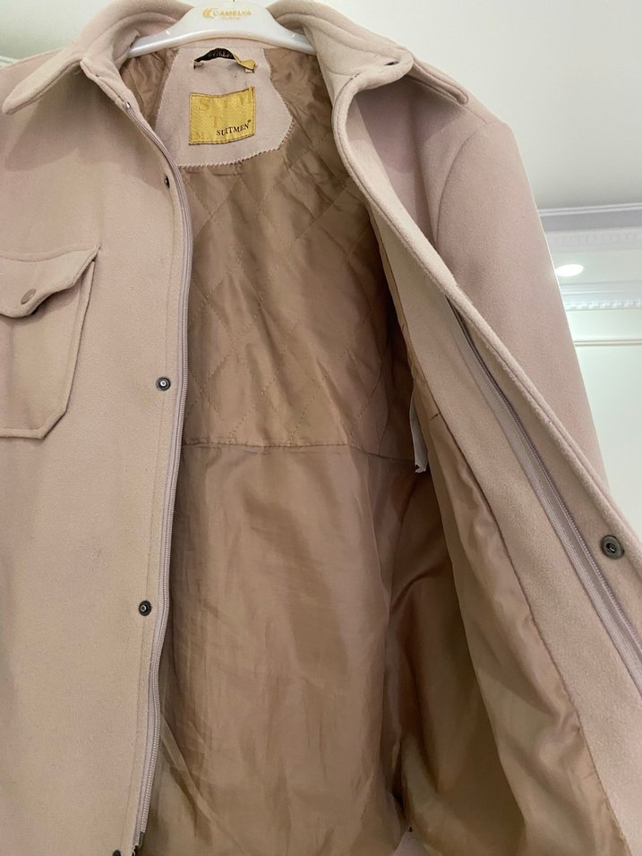 Bej Süet Düğmeli Erkek Ceket - Görsel 4