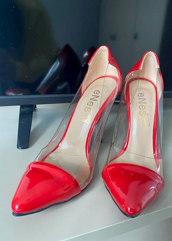 36 Beden kırmızı Renk Parlak Kırmızı Modern Klasik,Spor Stiletto