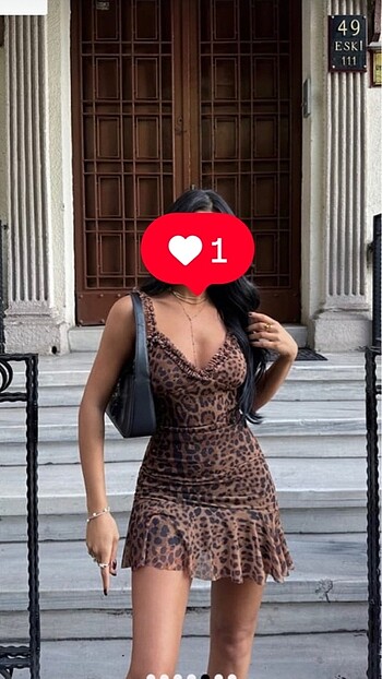 Yazlık leopar desen elbise