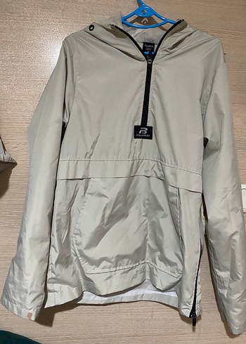 s Beden PULL&BEAR Bej Fermuarlı Kolsuz Kadın Ceket