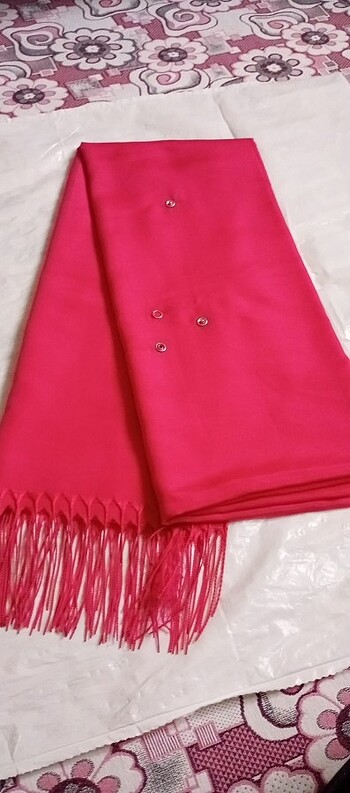  Beden Çıtçıtlı pembe şal