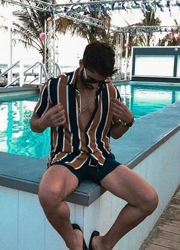 Zara çizgili erkek gömlek