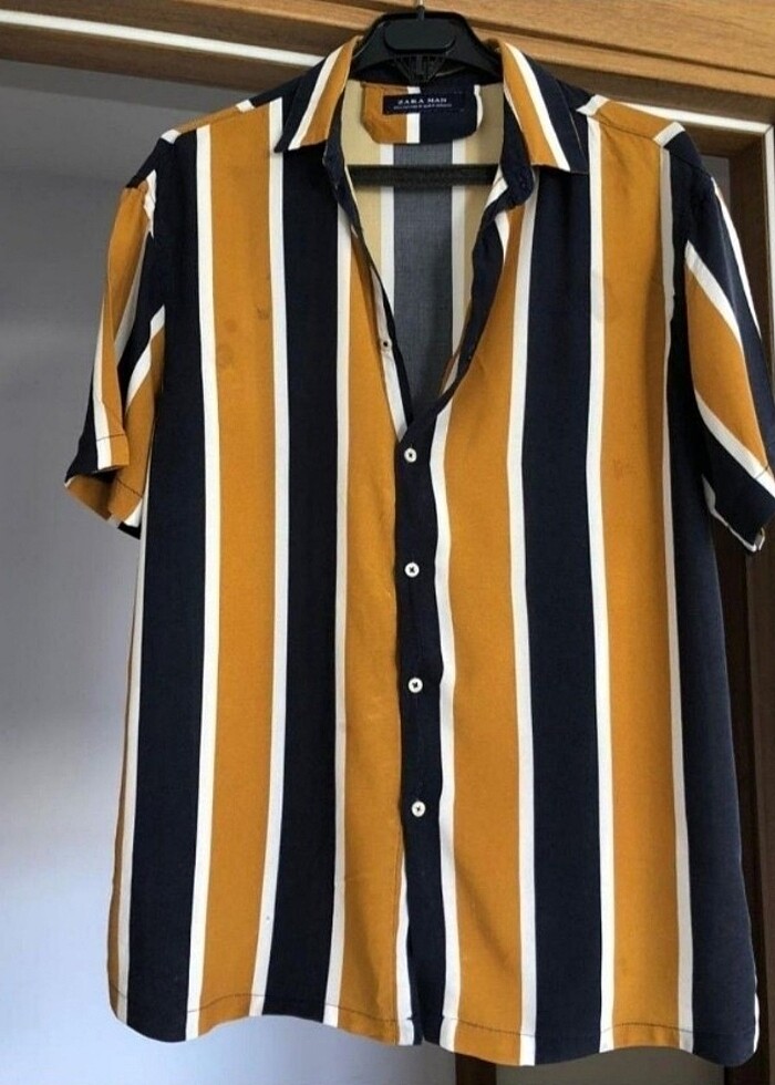 Zara çizgili erkek gömlek - Görsel 2