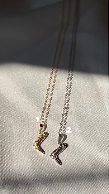 Gold,Gümüş Kovboy çizme model kolye