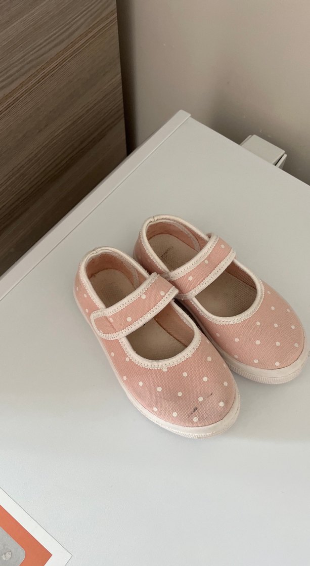 Pembe Puantiyeli Kız Çocuk Babet Ayakkabı - Görsel 4