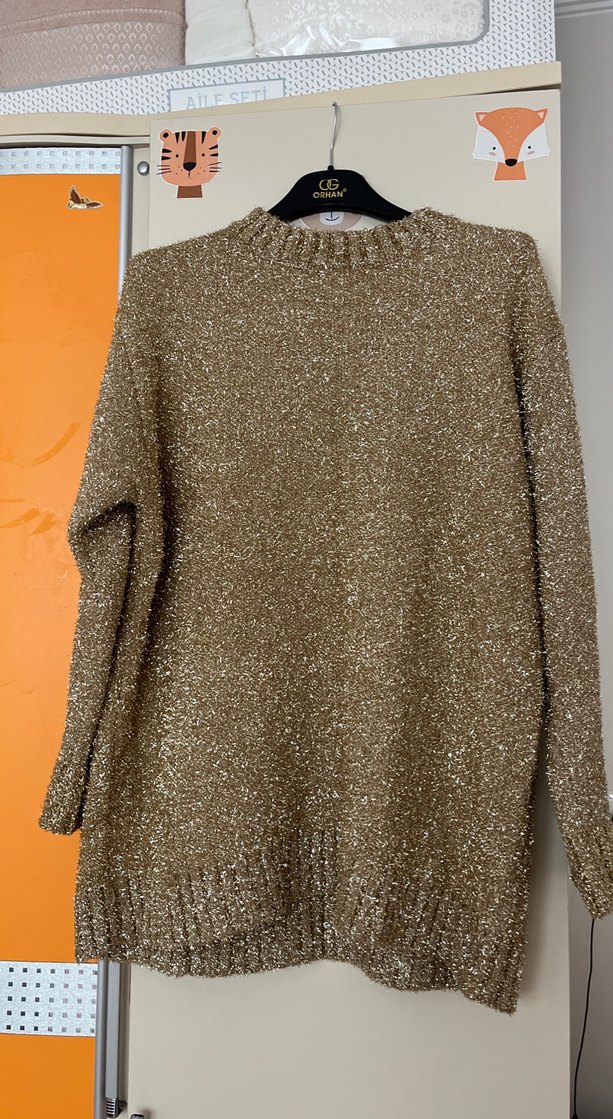 Kadın Kahverengi Triko Uzun Kollu Kazak - Görsel 2