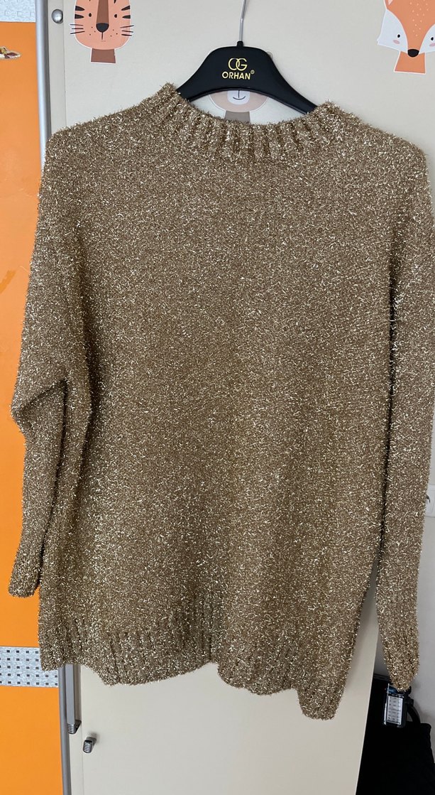 Kadın Kahverengi Triko Uzun Kollu Kazak - Görsel 4