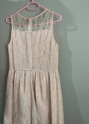 Dantel Detaylı Pembe Kız Elbisesi - Görsel 2