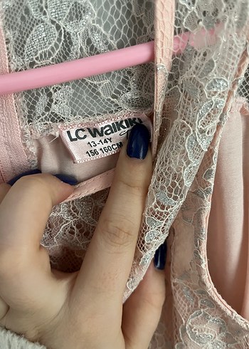 Dantel Detaylı Pembe Kız Elbisesi - Görsel 3