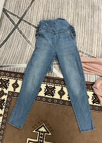 Kadın Midi Boy Kot Askılı Tulum salopet - Görsel 2