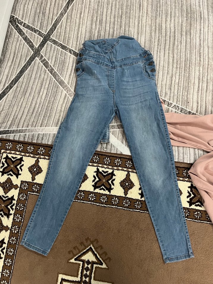 Kadın Midi Boy Kot Askılı Tulum salopet - Görsel 2