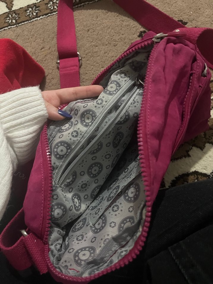 Pembe Kadın Çapraz Çanta Fermuarlı - Görsel 3