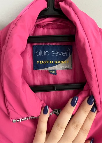 pembe düğmeli kız çocuk mont - Görsel 2