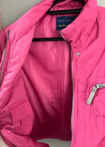 pembe düğmeli kız çocuk mont - Görsel 4