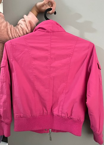 pembe düğmeli kız çocuk mont - Görsel 5