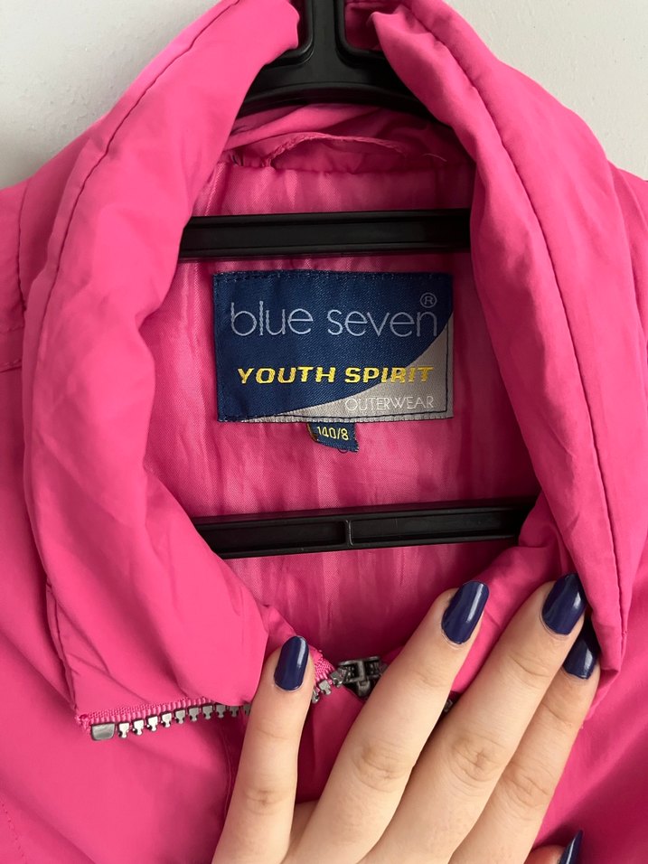 pembe düğmeli kız çocuk mont - Görsel 2