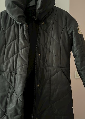 kız çocuk siyah mont - Görsel 6