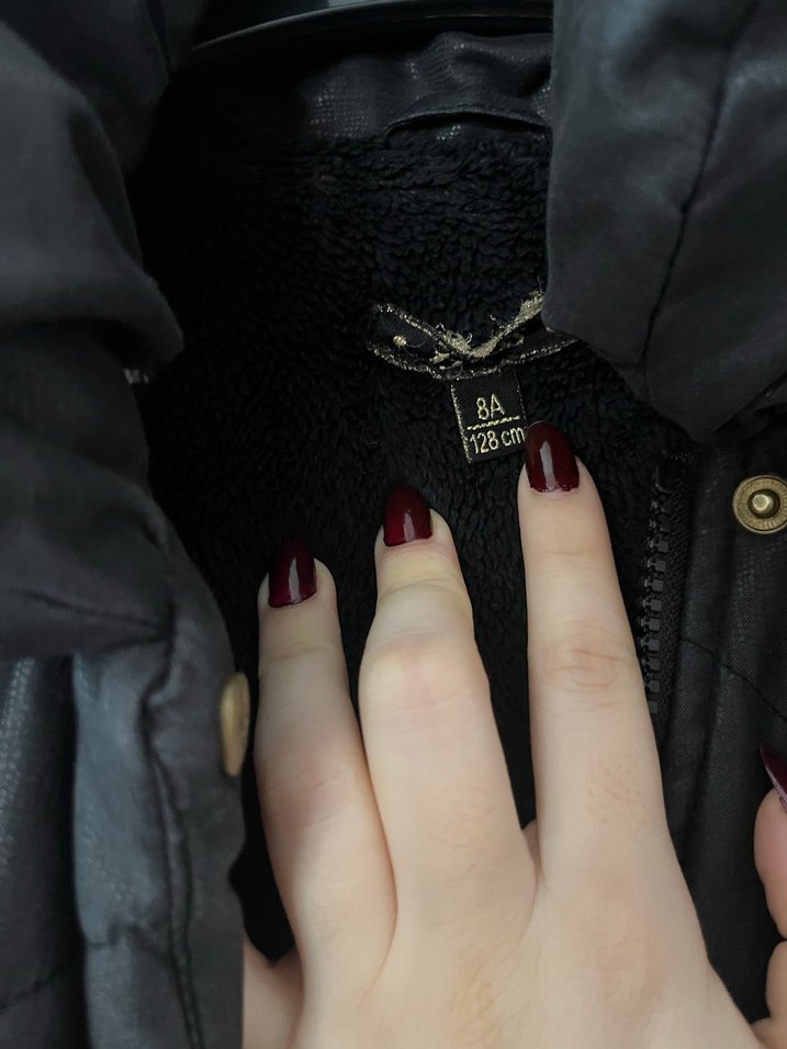 kız çocuk siyah mont - Görsel 4