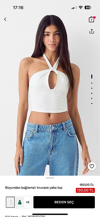 Bershka Beyaz Crop