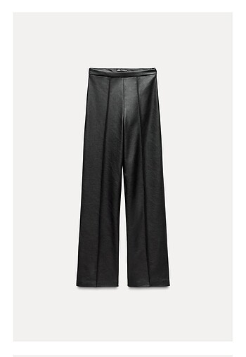Zara Suni deri wide leg pantolon