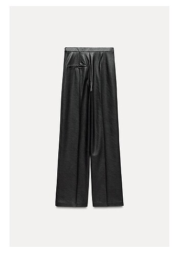 m Beden Suni deri wide leg pantolon