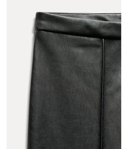 m Beden siyah Renk Suni deri wide leg pantolon