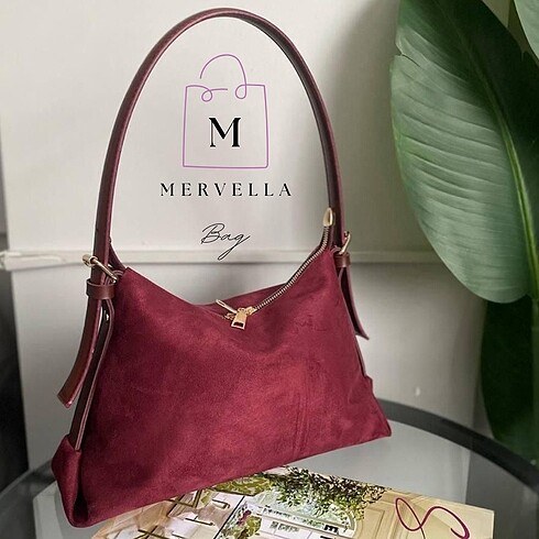 Merlot süet çanta