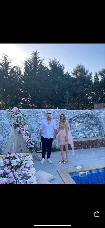 36 Beden ten rengi Renk Pempe Tüllü After Elbisesi
