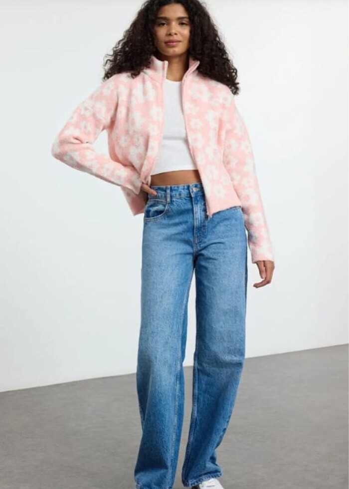 Papatyalı fermuarlı polar - Görsel 2