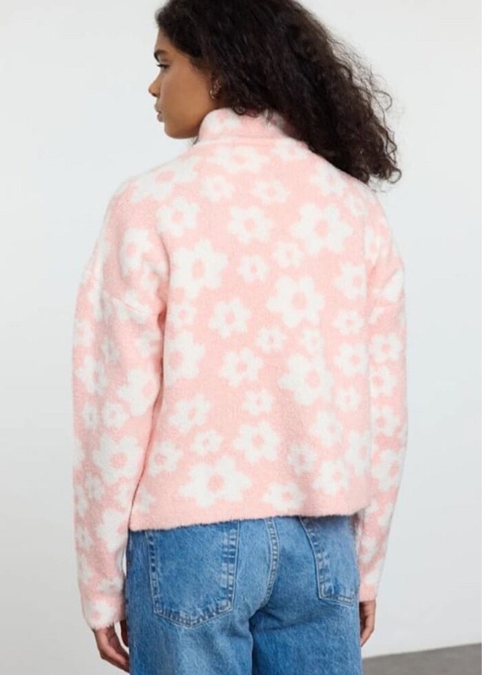 Papatyalı fermuarlı polar - Görsel 4