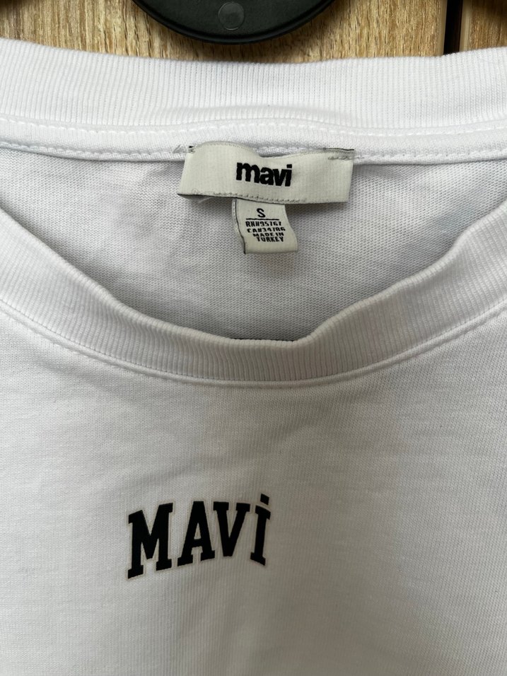 Beyaz Loose Fit Kısa Kollu Tişört (crop) - Görsel 2